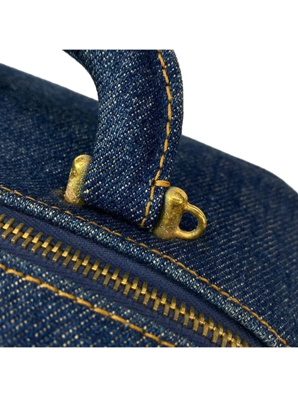 Chanel Vanity Bag Blue CC Logo Gold